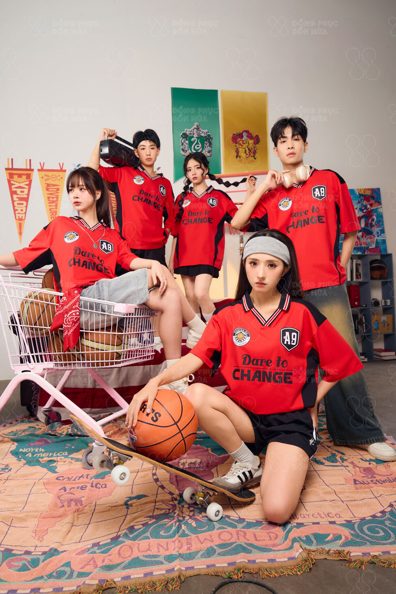 Đồng phục áo lớp Hoopster màu đỏ tươi