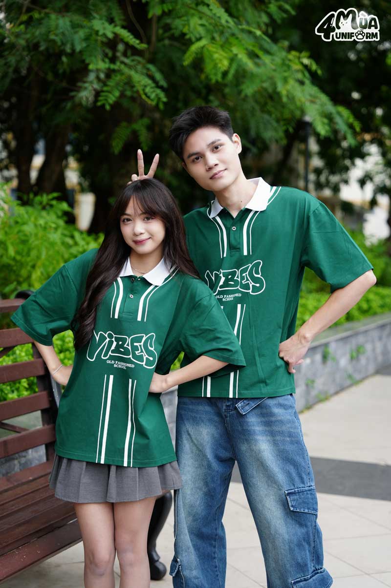 Đồng phục lớp oversize Connect màu xanh iris