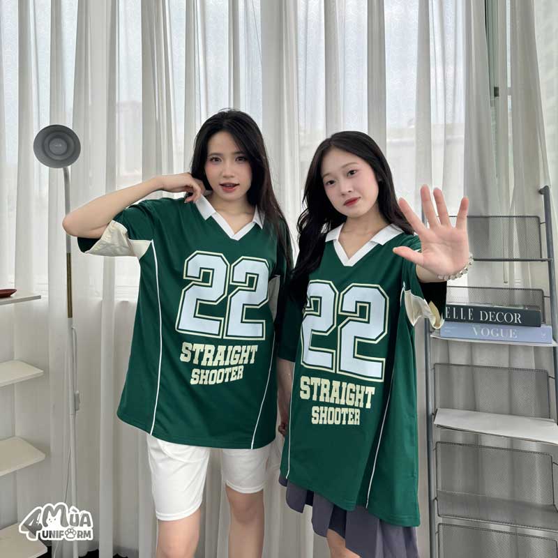 Áo đồng phục lớp Home Run Màu xanh rêu