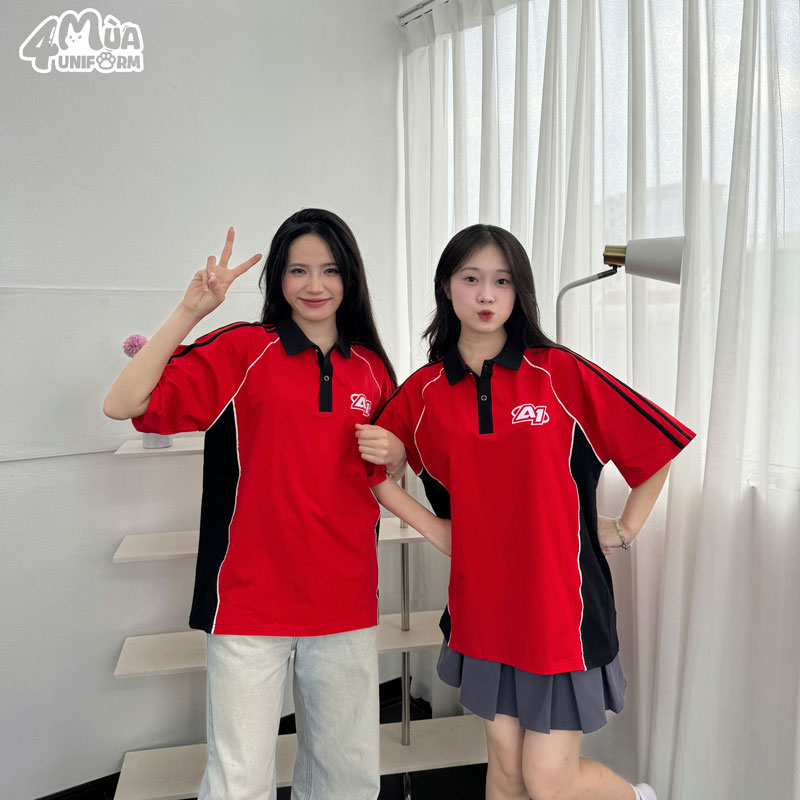 Mẫu áo đồng phục lớp Racing màu đỏ