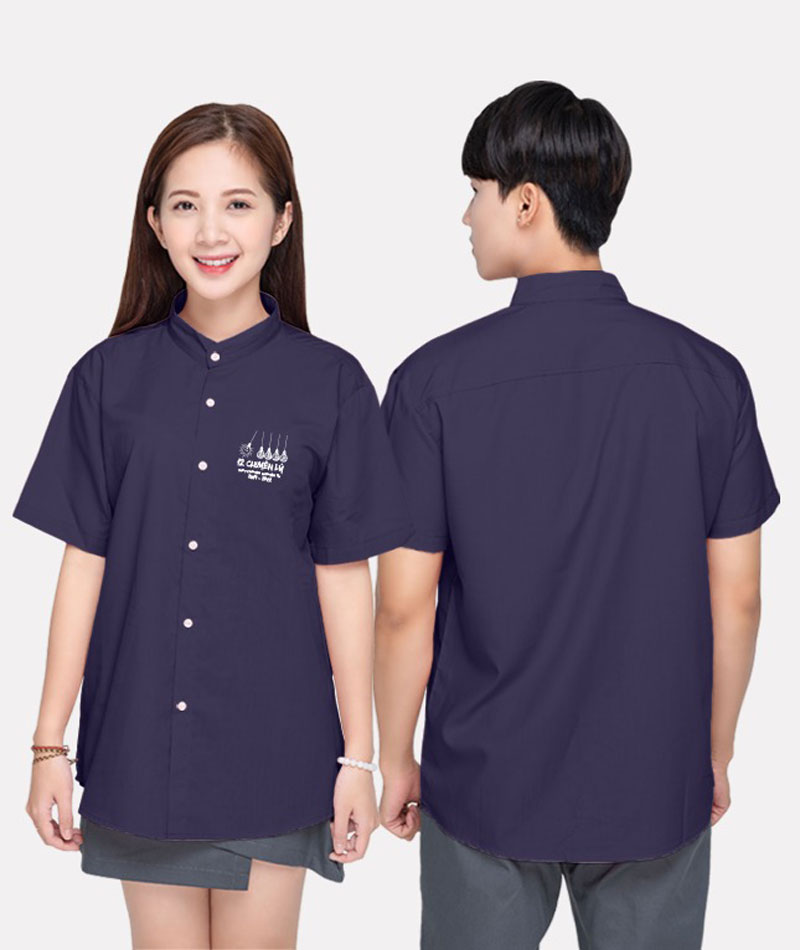 Áo lớp đồng phục sơ mi xanh navy