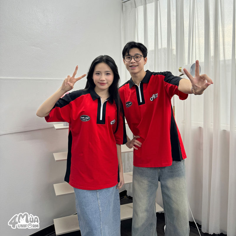 Đồng phục áo lớp GangZ màu đỏ đô