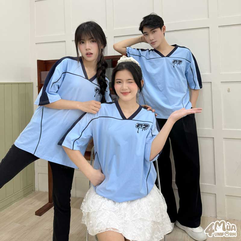 Mẫu đồng phục lớp Vecta màu xanh biển
