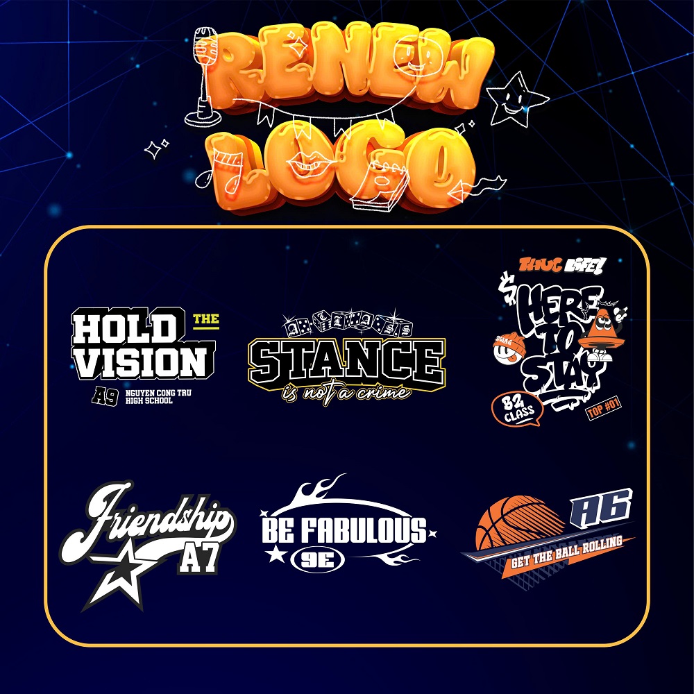 Mẫu hình in Renew Strong Typography