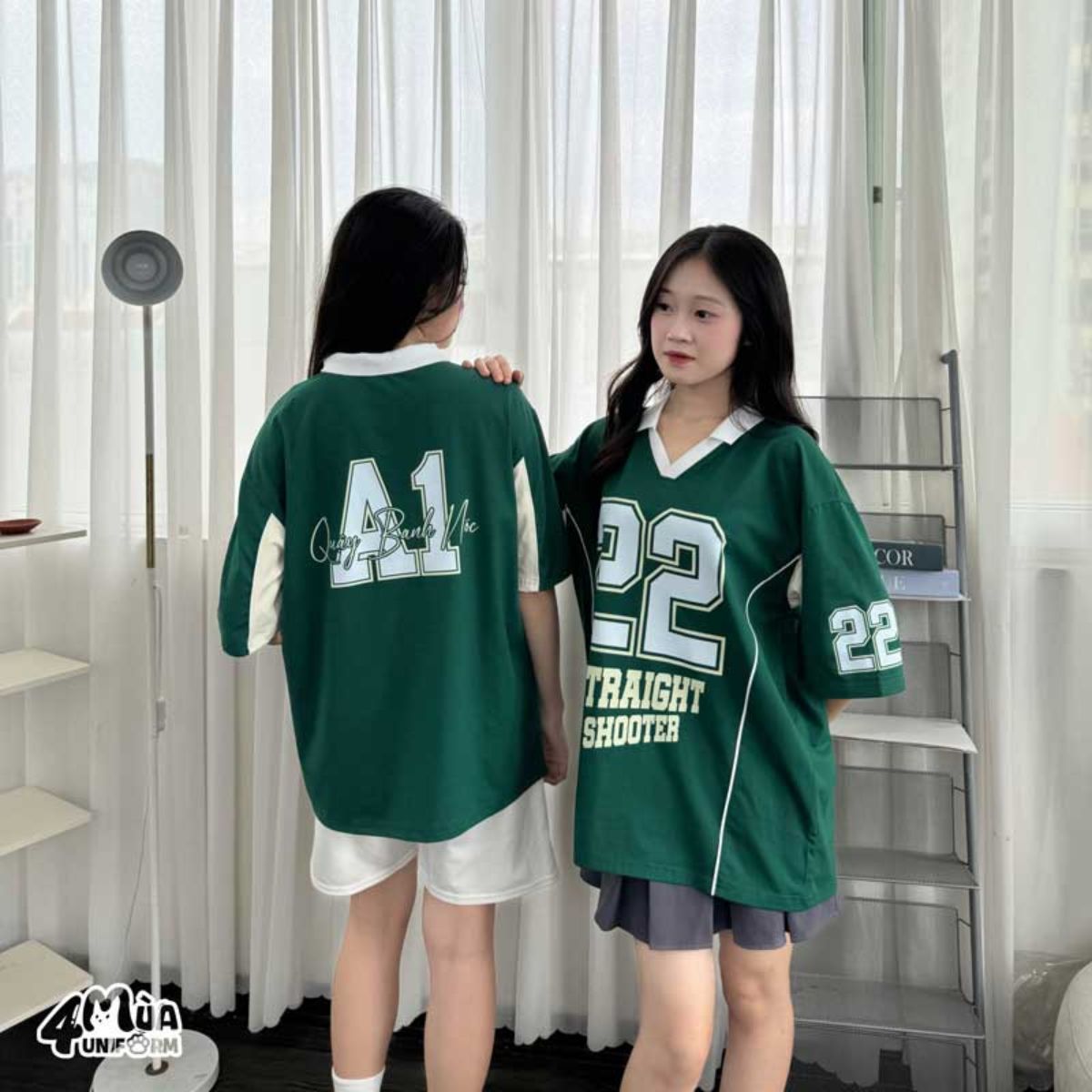 Áo lớp màu xanh rêu mang phong cách cá tính và hiện đại