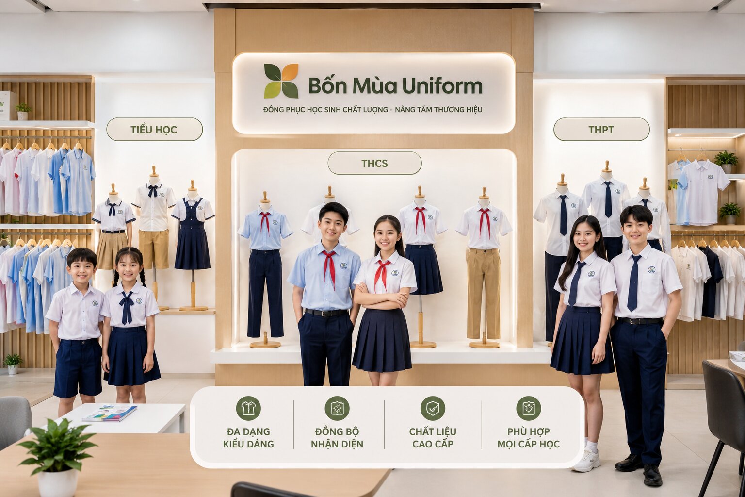 Bốn Mùa Uniform - May đồng Phục Học Sinh Uy Tín